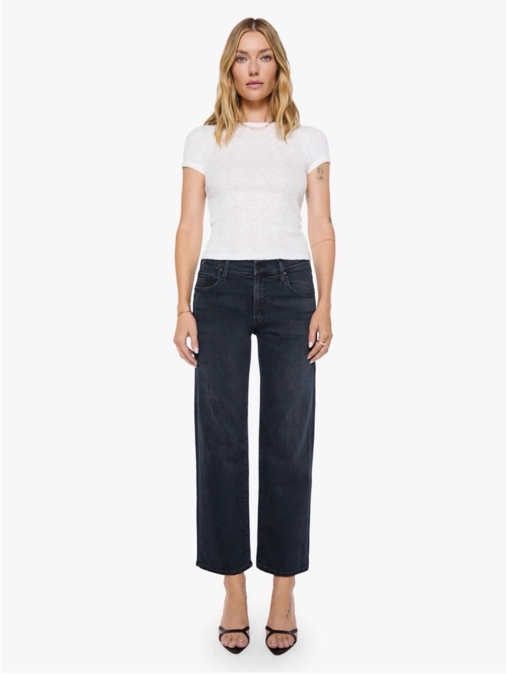 Mother Denim The Mid Rise Rambler Zip Ankle In Night In Venice Size 33